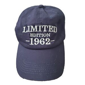 Limited Edition 1962 Baseball Cap Navy Cotton Birthday Birth Year Adjustable